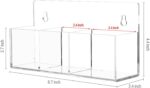 MyGift Premium Clear Acrylic Wall Mounted Dry Erase Marker and Eraser Holder Rack with 3 Compartments, Office Supplies Holder Whiteboard Accessories Storage Rack, Set of 2 - Image 3