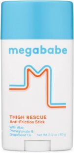 Megababe Thigh Rescue Anti-Chafe Stick | Prevents Skin Chafe & Irritation | Thighs, Arms, Bra-Lines & More | 2.12 oz