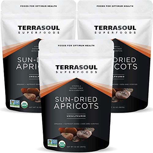 Terrasoul Superfoods Organic Sun-Dried Apricot 6lb Bundle (3-2lb Resealable Packages)