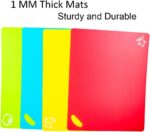 Kimmoker Flexible Cutting Boards Set, Cutting Board Mats for Cooking, Colored Cutting Board Set with Easy-Grip Handles, Flexible Plastic Cutting Sheet Set of 4 (1) - Image 3