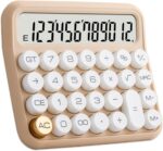 Calculators, Benkaim Desk Calculator,Basic Standard Calculator,12 Digit Large LCD Display Big Button Calculator for School, Home & Business Use(Beige)