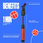 SPORTBIT Ball Pump with 5 Needles - Push & Pull Inflating System - Great for All Sports Balls - Volleyball Pump, Basketball Inflator, Football & Soccer Ball Air Pump - Goes with Needles Set - Image 3
