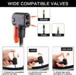 Bike Pump Ball Pumps with Pressure Gauge Mini Bicycle Foot Pump with Needles, Portable Bike Tire Pump, Universal Presta & Schrader Valves, GOTINSN Air Pump Balloon Inflatable Toy Inflator Adapte - Image 3