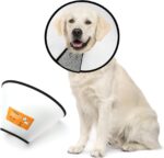 Juvielich Soft Dog Cone Collar for Medium Large Dogs Comfy Cones to Stop Licking Protective Collar for Dog After Surgery Anti-Bite Lick, Adjustable Recovery Elizabethan Dog Collar 1 Pcs(Neck:14-18in)