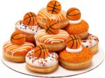 Gyufise 10Pcs Basketball Cake Toppers 3D Basketball Cake Pick Decorations for Sports Theme Babyshower Birthday Event Party Supply Decorations - Image 3