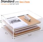 Paper Tray Organizer, Clear Acrylic Desk Organizers and Accessories, Office Supplies Organization, Stackable File Holder-Art Storage for School Classroom, Workspace Letter Tray-2 Pack/2 Tier - Image 3