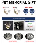 JOEZITON Pet Memorial Gifts (Opts) Passed Away Personalized Family Picture Frame or Keychain Jewelry Angel with Paws for Loss of Dogs or Cats.(K1) - Image 3