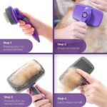 Hertzko Self Cleaning Slicker Brush for Dogs Cats Small Animals, Dog Brush for Shedding Hair Fur, Pet Grooming Brushes for Long Short Haired Dogs Cats Deshedding Brush Cat Brush for Shedding Rake Comb - Image 2