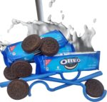COOKIE DIP AND OREO COOKIES. Three Packages Of Six Cream Filled Sandwich Cookies With Three Milk Dippers Kitchen Utensils Blue Dunking Tools (3 Snack Packs, 6 Items Total)