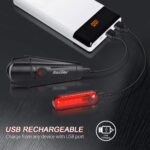 Ascher Ultra Bright USB Rechargeable Bike Light Set, Powerful Bicycle Front Headlight and Back Taillight, 4 Light Modes, Easy to Install for Men Women Kids Road Mountain Cycling - Image 2