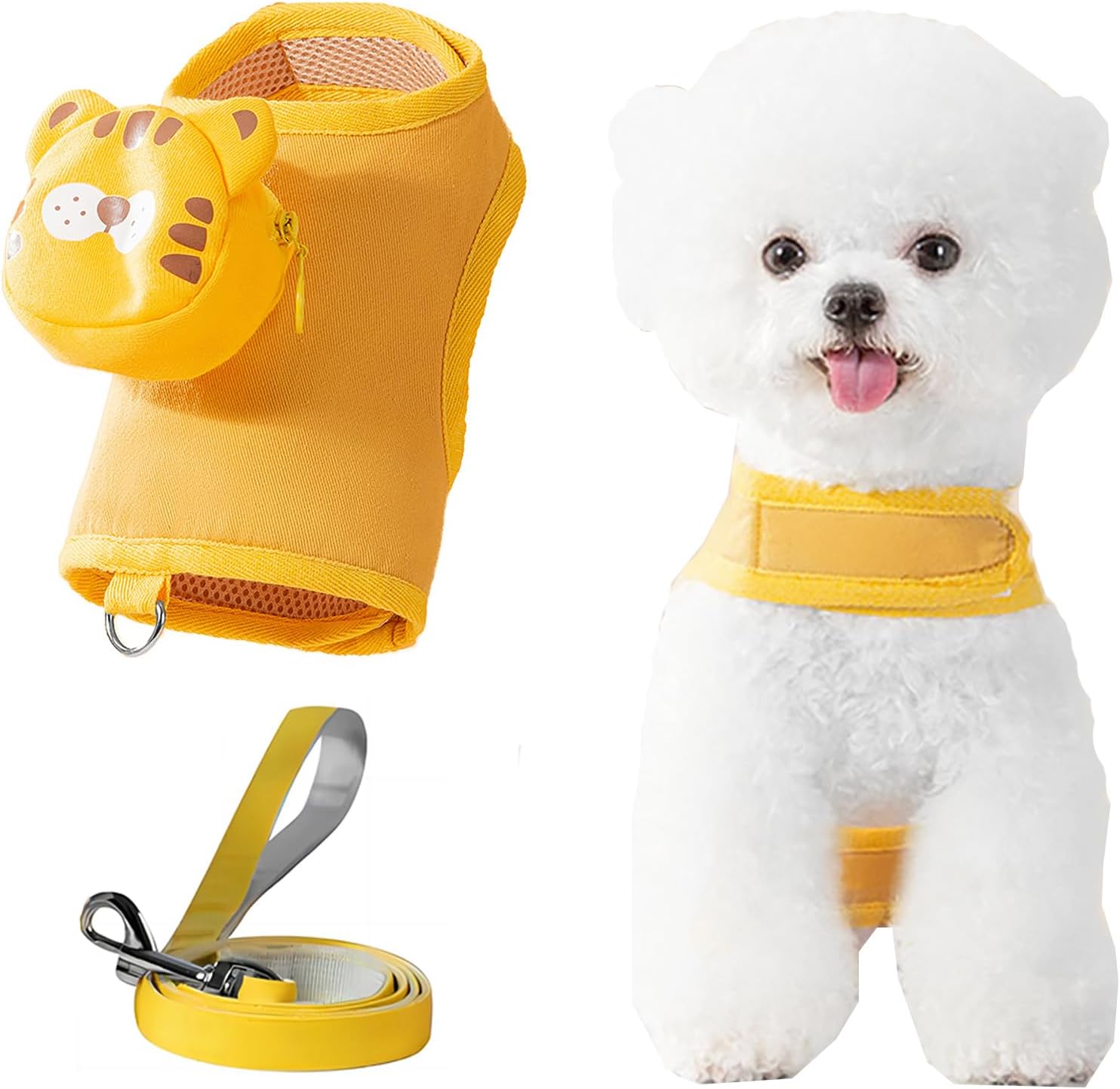 Cat &Small Dog Harness - Comfortable and Durable for Walking (Yellow, M)
