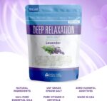 Deep Relaxation Bath Salt 32 Ounces Epsom Salt with Natural Lavender Essential Oil Plus Vitamin C in BPA Free Pouch with Easy Press-Lock Seal - Image 2