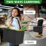 DAREKUKU 3 Pack Reusable Grocery Bags, Foldable Washable Insulated Shopping Bag For Groceries With Reinforced Bottom & Handle - Image 3