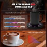 Mug Warmer, Candle Warmer Plate with 8h Auto Shut Off, Coffee Mug Warmer for Desk with 3 Temperatures&Gravity Sensor, Smart Coffee Cup Warmer with Night Light for Desk Beverage, Milk, Tea, and Cocoa - Image 3