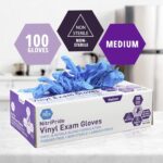 Med PRIDE NitriPride Nitrile-Vinyl Blend Exam Gloves, Medium 100 - Powder Free, Latex Free & Rubber Free - Single Use Non-Sterile Protective Gloves for Medical Use, Cooking, Cleaning & More - Image 2