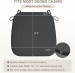 HAVARGO Chair Cushions for Dining Chairs with Bamboo Charcoal Foam [16.5x16.2 Inches] Kitchen Chair Pads Indoor Seat Cushions for Dining Chairs, 2" Thick Dining Room Chair Cushions Set of 4 Dark Grey - Image 2