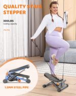 Niceday Steppers for Exercise, Stair Stepper with Resistance Bands, Mini Stepper with 300LBS Loading Capacity, Hydraulic Fitness Stepper with LCD Monitor - Image 3