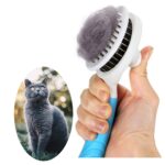 Cat Grooming Brush, Self Cleaning Slicker Brushes for Dogs Cats Pet Brush Tool Gently Removes Loose Undercoat, Mats Tangled Hair Massage-Self (Blue) - Image 3