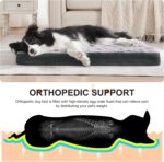 INVENHO Dog Bed for Extra Large Dogs, Soft Plush Orthopedic Dog Bed, Waterproof Dog Crate Bed with Removable Cover and Nonskid Bottom, Egg Crate Foam Pet Bed Mat, Machine Washable (44"x32"x3") - Image 3
