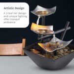 Homedics Tabletop Water Fountain, Home Decor Soothing Sound Machine with Automatic Pump, Deep Basin and Natural River Rocks. Indoor Zen Relaxation for Office, Living Room, or Bedroom Decor. 8.25 Tall - Image 2