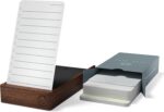 Undated Daily Productivity Planner Checklist - 120 To Do List Cards, 10 Goal Setting Cards, Walnut Stand and Card Holder - Perfect Note Pads for Work Desk - ADHD Office Accessories - Effective Task Analog Organizer Notebook
