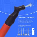 SPORTBIT Ball Pump with 5 Needles - Push & Pull Inflating System - Great for All Sports Balls - Volleyball Pump, Basketball Inflator, Football & Soccer Ball Air Pump - Goes with Needles Set - Image 2