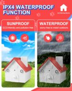 Anti Barking Device,Dog Training & Behavior Aids and Dog Bark Control Device of 50ft Range,Dog Barking Deterrent with 3 Levels,Outdoor Dog Barking Control Device with Waterproof Bark Box (Brick Red) - Image 3