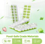 DOQAUS Ice Cube Trays 4 Pack, Easy-Release Silicone & Flexible 14-Ice Cube Trays with Spill-Resistant Removable Lid, LFGB Certified and BPA Free, for Cocktail, Freezer, Stackable Ice Trays with Covers - Image 2
