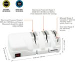 SHARPAL 198H Electric Knife Sharpener - 3 Stage Professional Knife Sharpening System with Diamond Wheels, Sharpening Double-Beveled Straight Edge and Serrated Knives, Quick Razor-Sharp Results, 65db - Image 2