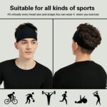 Pilamor Sports Headbands for Men (5 Pack),Moisture Wicking Workout Headband, Sweatband Headbands for Running,Cycling,Football,Yoga,Hairband for Women and Men - Image 3
