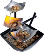 Homedics Tabletop Water Fountain, Home Decor Soothing Sound Machine with Automatic Pump, Deep Basin and Natural River Rocks. Indoor Zen Relaxation for Office, Living Room, or Bedroom Decor. 8.25 Tall