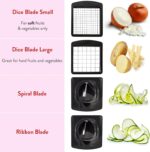 Fullstar Vegetable Chopper - Spiralizer Vegetable Slicer - Onion Chopper with Container - Pro Food Chopper - Slicer Dicer Cutter - (4 in 1, White) - Image 2