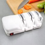 SHARPAL 198H Electric Knife Sharpener - 3 Stage Professional Knife Sharpening System with Diamond Wheels, Sharpening Double-Beveled Straight Edge and Serrated Knives, Quick Razor-Sharp Results, 65db