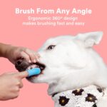 Jasper Dog Toothbrush - 360 DEGREE Dog Tooth Brushing Kit for Dog Teeth Cleaning - Dog Dental Care for Puppies, Cats & Small Pets - Ergonomic Dog Finger Toothbrush with Surround Bristles - Blue 2-Pack - Image 3