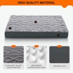 INVENHO Dog Bed for Extra Large Dogs, Soft Plush Orthopedic Dog Bed, Waterproof Dog Crate Bed with Removable Cover and Nonskid Bottom, Egg Crate Foam Pet Bed Mat, Machine Washable (44"x32"x3") - Image 2