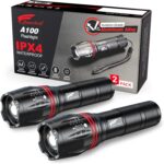 HAUSBELL LED Flashlight 2Pack High Lumens,Bright, Zoomable, Waterproof, Powerful, Emergency Tactical A100 LED Flashlights for Home and 5 Modes, Flashlight for Camping Gear?Hiking?Walking?2Pack?