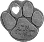 iHeartDogs Pet Memorial Garden Stone - 'You Left Paw Prints On My Heart' - Dog or Cat Bereavement Loss Gift