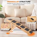 JDMOLG Dog Ramp for Bed - Wooden Folding Pet Ramp for Couch Portable Dog Ramps for Small Dogs - Adjustable Dog Ramp Bed Height from 13" to 18" with Non-Slip Traction Surface - Image 3
