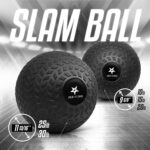 Yes4All Upgraded Fitness Slam Medicine Ball 20lbs for Exercise, Strength, Power Workout | Workout Ball | Weighted Ball | Exercise Ball | Black - Image 2