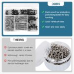 Binder Clips Paper Clips, 340pcs Black Binder Clips Sliver Paperclips Set, Paper Clamps for Office, School Supplies, Assorted Sizes Large, Medium, Small Metal Clips in Container with Compartments - Image 3