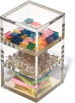 OfficeGoods 3 Tier Stackable Acrylic Organizer w/Gold Base - Functional & Elegant Desk Organizer for Office or Home - Helps Keep All Your Little Bits Together - Gold/Square - Image 2