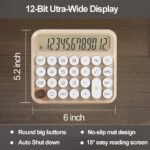 Calculators, Benkaim Desk Calculator,Basic Standard Calculator,12 Digit Large LCD Display Big Button Calculator for School, Home & Business Use(Beige) - Image 2