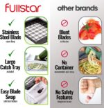 Fullstar Vegetable Chopper - Spiralizer Vegetable Slicer - Onion Chopper with Container - Pro Food Chopper - Slicer Dicer Cutter - (4 in 1, White) - Image 3
